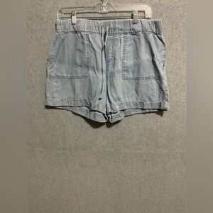 Velvet Heart Tencel Lyocell Chambray Shorts Light Wash Blue Elastic Waist Large